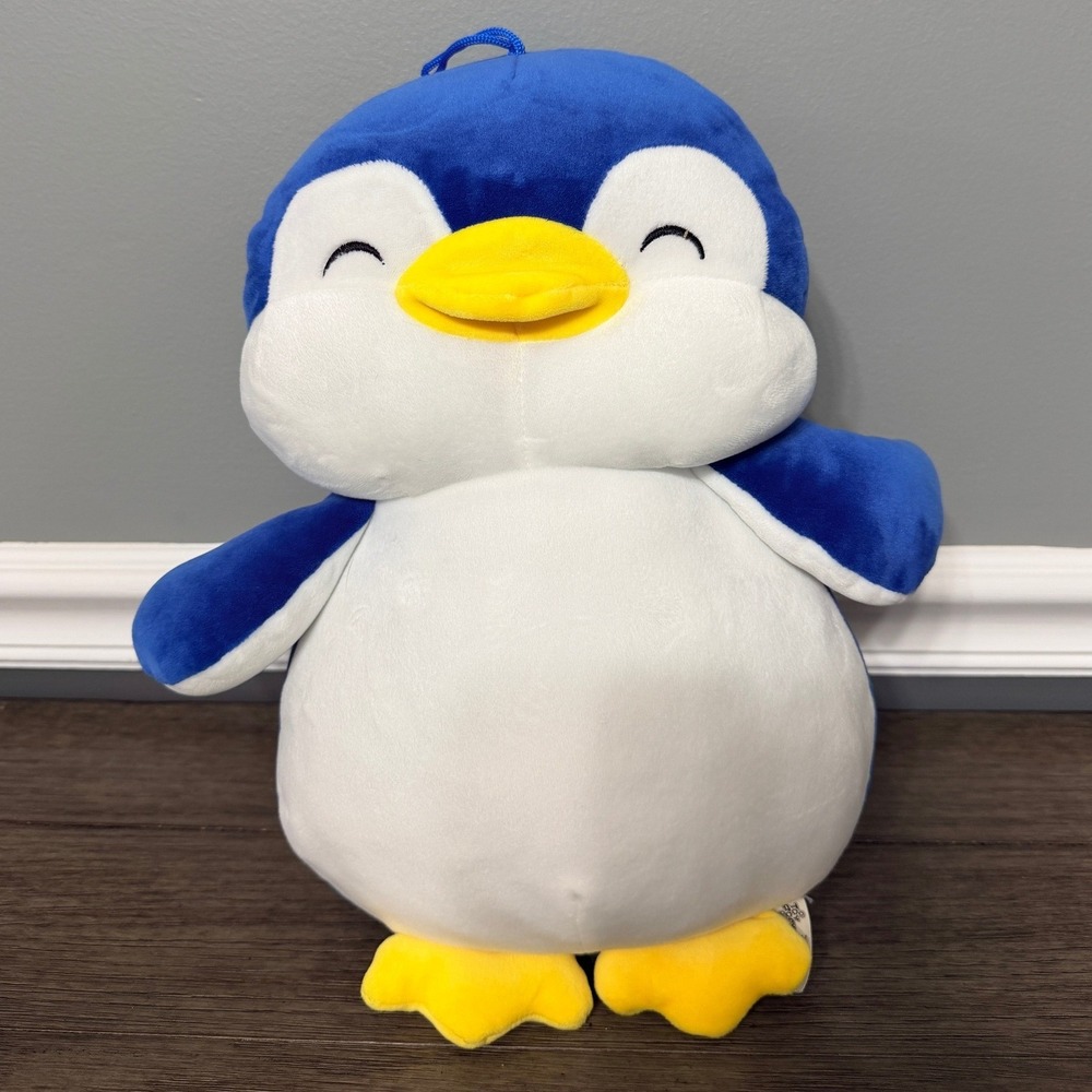 Toy‎ Factory Blue Happy Face Penguin Plush